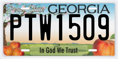 GA license plate PTW1509
