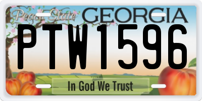 GA license plate PTW1596