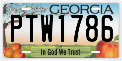 GA license plate PTW1786