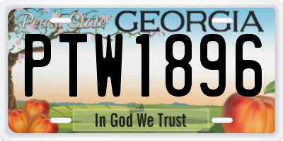GA license plate PTW1896