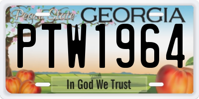 GA license plate PTW1964