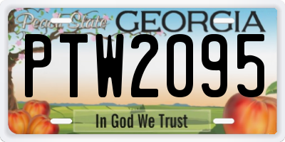 GA license plate PTW2095