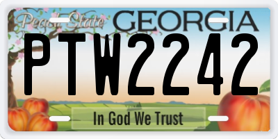 GA license plate PTW2242
