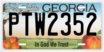 GA license plate PTW2352