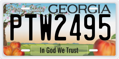 GA license plate PTW2495
