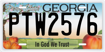 GA license plate PTW2576