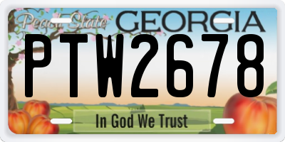 GA license plate PTW2678