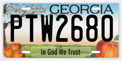 GA license plate PTW2680