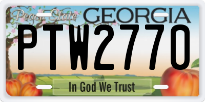 GA license plate PTW2770