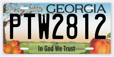 GA license plate PTW2812