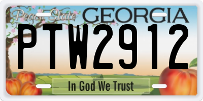 GA license plate PTW2912