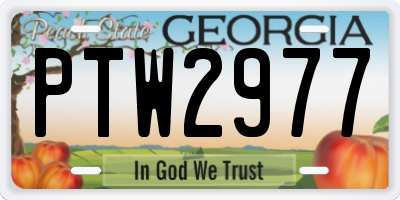 GA license plate PTW2977