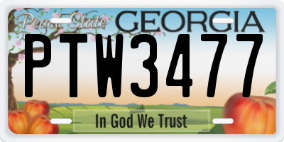 GA license plate PTW3477