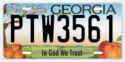 GA license plate PTW3561