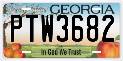 GA license plate PTW3682