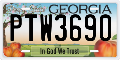 GA license plate PTW3690