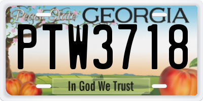 GA license plate PTW3718
