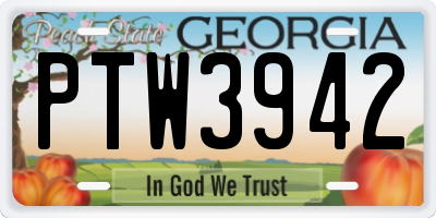 GA license plate PTW3942