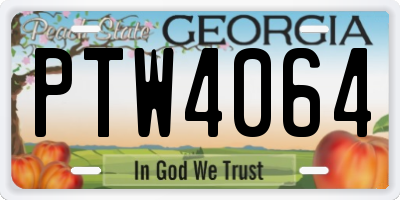 GA license plate PTW4064
