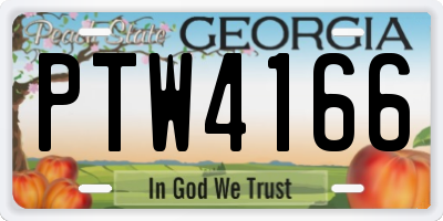 GA license plate PTW4166