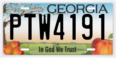 GA license plate PTW4191