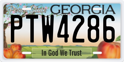 GA license plate PTW4286