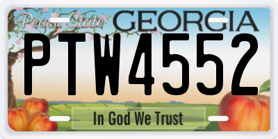 GA license plate PTW4552