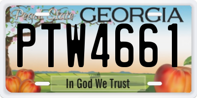 GA license plate PTW4661