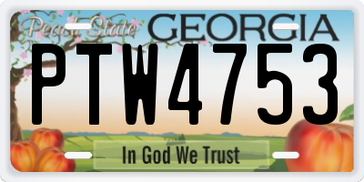 GA license plate PTW4753