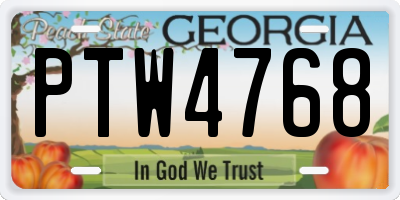 GA license plate PTW4768