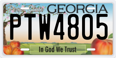 GA license plate PTW4805