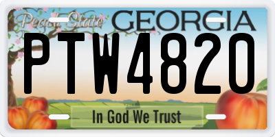 GA license plate PTW4820