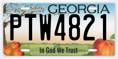 GA license plate PTW4821