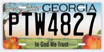 GA license plate PTW4827