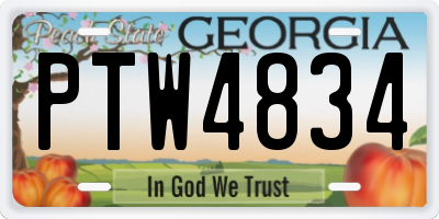 GA license plate PTW4834
