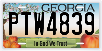GA license plate PTW4839