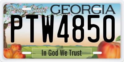 GA license plate PTW4850