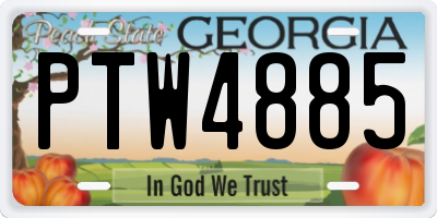 GA license plate PTW4885