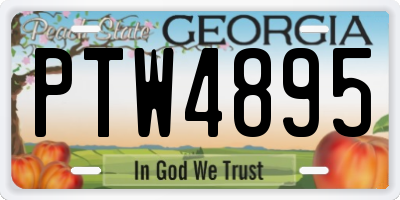 GA license plate PTW4895