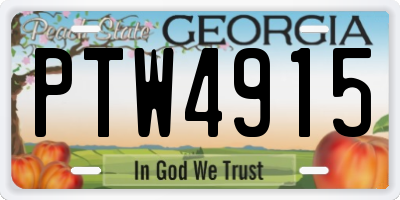 GA license plate PTW4915