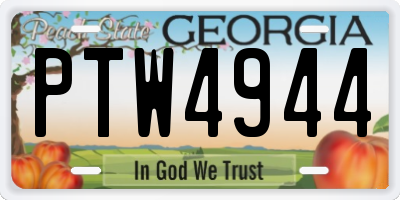 GA license plate PTW4944