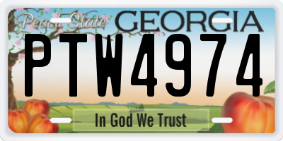 GA license plate PTW4974