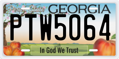 GA license plate PTW5064