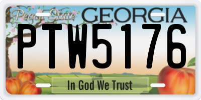 GA license plate PTW5176