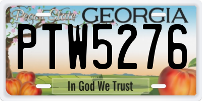 GA license plate PTW5276