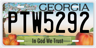 GA license plate PTW5292