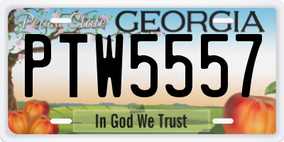 GA license plate PTW5557