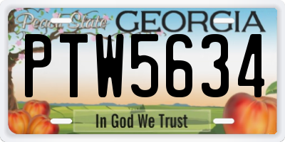 GA license plate PTW5634