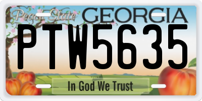 GA license plate PTW5635
