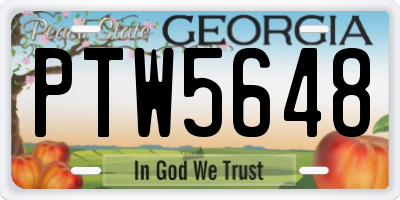 GA license plate PTW5648
